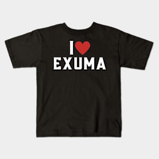 I Heart Love Exuma Bahamas islands Kids T-Shirt